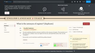 What is the antonym of register? - English Language & Usage Stack ...