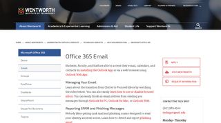 Office 365 Email | Wentworth Institute of Technology
