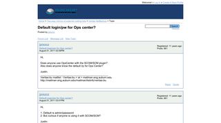 Default login/pw for Ops center? - Backup Central