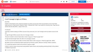I can't manage to login on OPSkins : opskins - Reddit