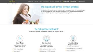 Prepaid Card - Opt+ Prepaid Mastercard