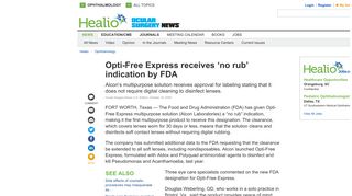 Opti-Free Express receives 'no rub' indication by FDA - Healio