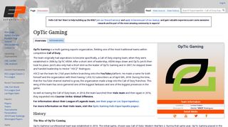 OpTic Gaming - Esportspedia - Call of Duty Esports Wiki