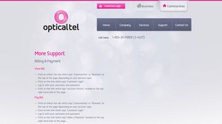 OpticalTel | More Help & Support Online