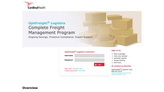Overview - OptiFreight® Logistics - Cardinal Health