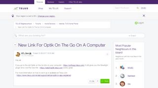 New Link For Optik On The Go On A Computer - TELUS Neighbourhood
