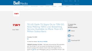 TELUS Optik TV Signs On to TSN GO, Now Making TSN's Live ...