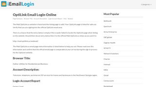 OptiLink Email Login Page URL 2018 | iEmailLogin
