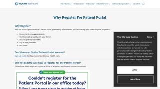 Why Register For Patient Portal - Optim Orthopedics