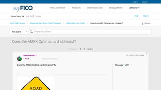 Does the AMEX Optima card still exist? - myFICO® Forums - 5308366