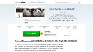 Lecordonbleu.optimalresume.com website. Optimal Resume at LE ...