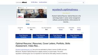 Wyotech.optimalresume.com website. Optimal Resume | Resumes ...