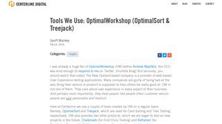 Tools We Use: OptimalWorkshop (OptimalSort & Treejack) - Centerline ...
