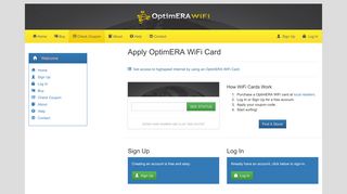 Sign-Up or Log-In - OptimERA WiFi