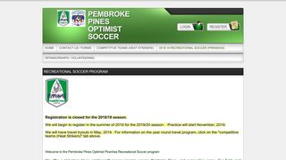 Pembroke Pines Optimist Soccer > 2018-19 Recreational Soccer ...