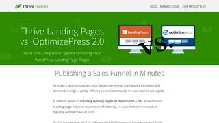 Thrive Landing Pages vs. Optimizepress 2.0 Plugin Comparison Page