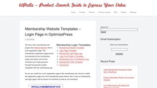 Membership Website Templates – Login Page in OptimizePress