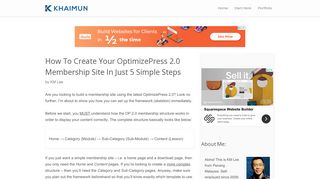 How To Create Your OptimizePress 2.0 Membership Site In 5 Easy ...
