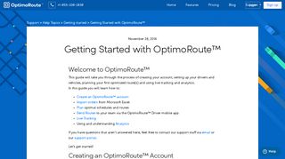 Getting Started with OptimoRoute™ - OptimoRoute