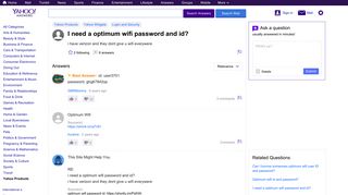 i need a optimum wifi password and id? | Yahoo Answers