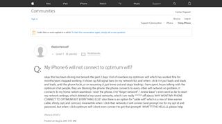 My iPhone 6 will not connect to optimum w… - Apple Community ...