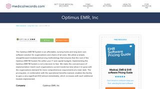 Optimus EMR, Inc | MedicalRecords.com
