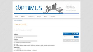 User account | Optimus