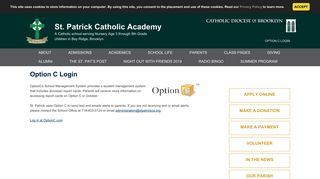 Option C Login - St. Patrick Catholic Academy