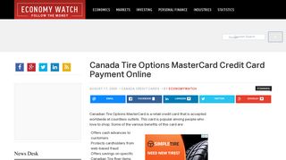 Canada Tire Options MasterCard Credit Card Payment Online ...