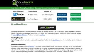 Scam Broker Investigator • OptionRally Review