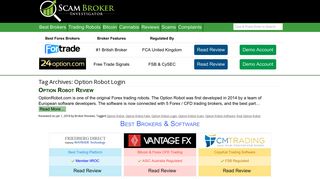 Scam Broker Investigator • Option Robot Login