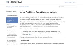 Login Profile configuration and options – Help Center