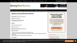 Options Income Blueprint Review - Betting Rant | Betting Rant