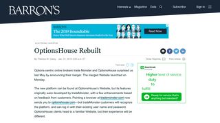 OptionsHouse Launches New Website - Barron's