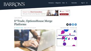 E*Trade, OptionsHouse Merge Platforms - Barron's