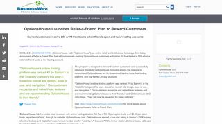 OptionsHouse Launches Refer-a-Friend Plan to Reward Customers ...