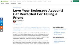 Love Your Brokerage Account? Get Rewarded For Telling a Friend ...