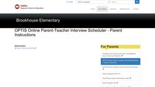 OPTIS Online Parent-Teacher Interview Scheduler - Parent Instructions