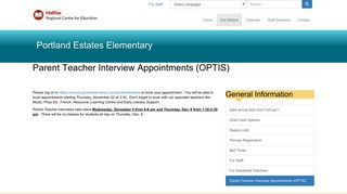 Parent Teacher Interview Appointments (OPTIS) | Portland Estates ...