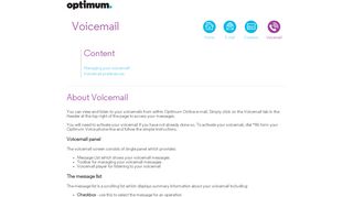 Voicemail - Optimum