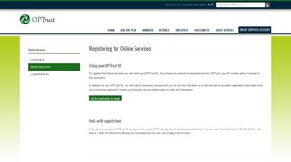 Registering for Online Services | OPTrust
