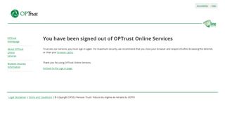 You have Signed Out of OPTrust On-Line Services