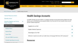 KSU | Human Resources - Benefits - Health Savings Accounts
