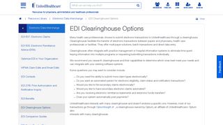 EDI Clearinghouse Options | UHCprovider.com
