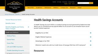 Health Savings Accounts - Human Resources - Benefits | KSU