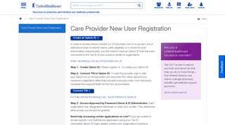 Care Provider New User Registration | UHCprovider.com