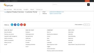 Optum Product Services - Customer Portal