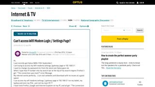 Can't access Wifi Modem Login / Settings Page? - Yes Crowd - Optus