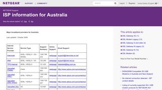 ISP information for Australia | Answer | NETGEAR Support - Netgear KB