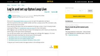 Log in and set up Optus Loop Live - Yes Crowd